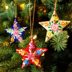 Paper Mache Star Ornaments | Decorative Hanging Pieces | MCQ 5000 Coded: MGS-2511-210041 to MGS-2511-210050
