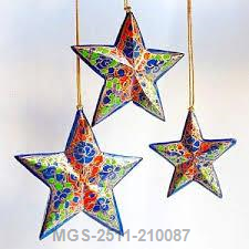 Artistic Paper Mache Stars | Decorative Hanging Ornaments | MCQ 5000 Coded: MGS-2511-210081 to MGS-2511-210090
