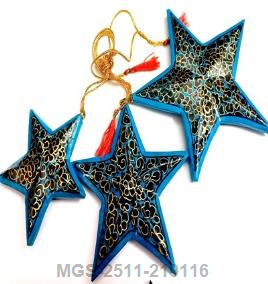 Festive Paper Mache Stars | Hand-Painted Hanging Décor | MCQ 5000 Coded: MGS-2511-210111 to MGS-2511-210120